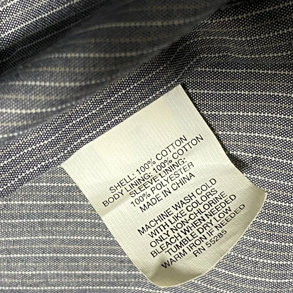 Vintage Express Studio Men’s Blazer Slim Fit‎ Gray Pinstripe 38S Y2K Preppy